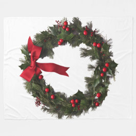 Velo Cobertor de Fleece com Grinalda de Natal