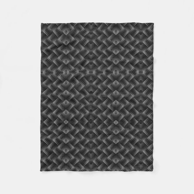 Velo Cobertor de Fleece com Malha Geométrica de Carvão  (Frente)