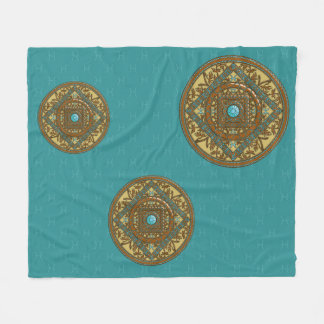 Velo Cobertor de Fleece com Mandala de Peixes