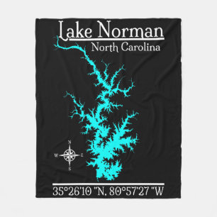Velo Cobertor de Fleece com Mapa do Lago Norman Carolin