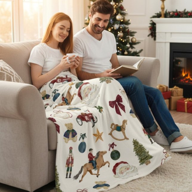 Velo Cobertor de Fleece com Padrão de Brinquedos de Nat (Criador carregado)