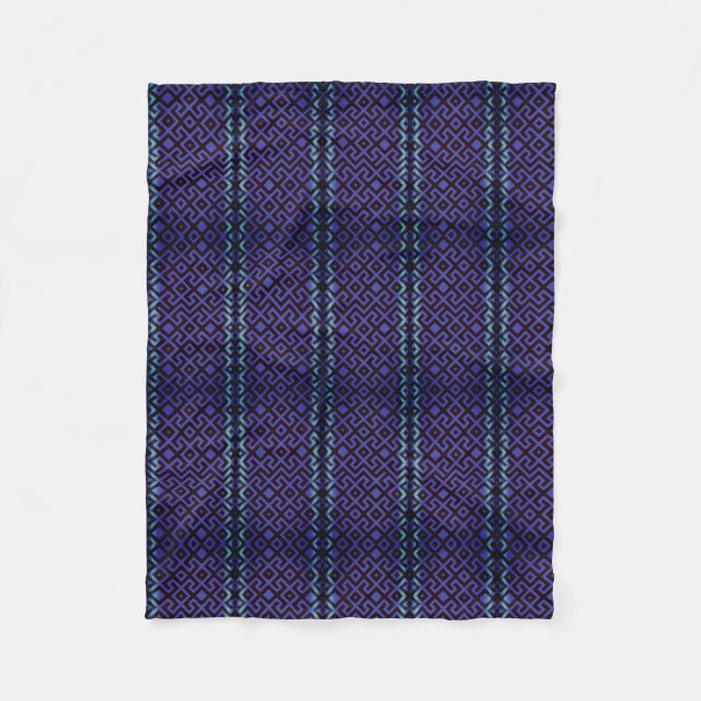 Velo Cobertor de Fleece com Padrão de Listras Navy Azul (Frente)