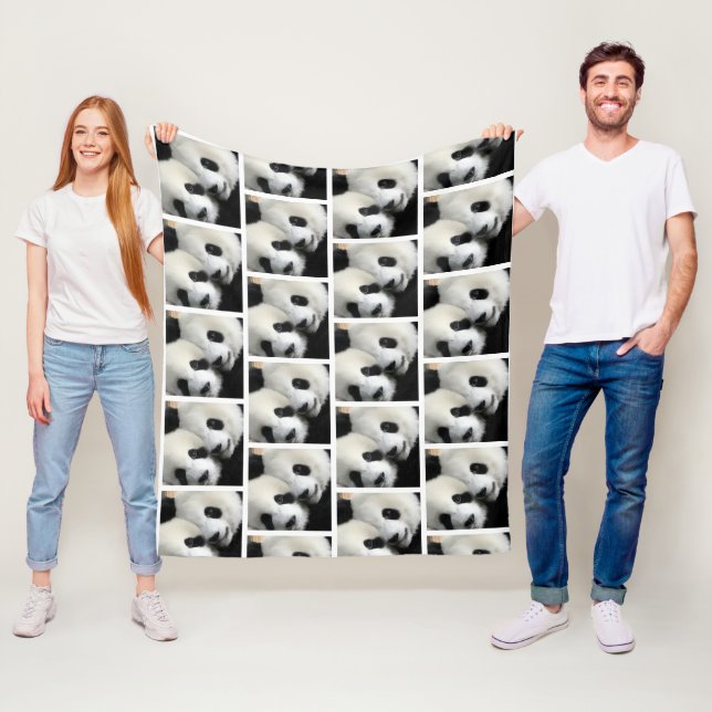 Velo Cobertor de Fleece com Padrão de Rostos de Panda F (In Situ)