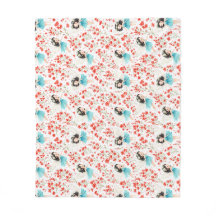 Cobertor de Fleece com Padrão Floral de Menina Fof