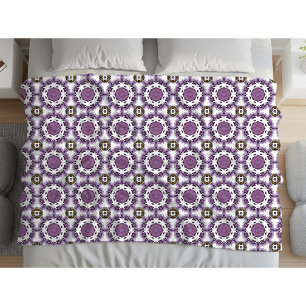 Velo Cobertor de Fleece com padrão geométrico roxo e br