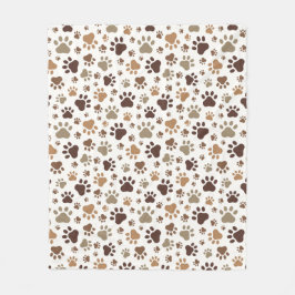 Velo Cobertor de Fleece com Pegadas de Pata Enlameadas