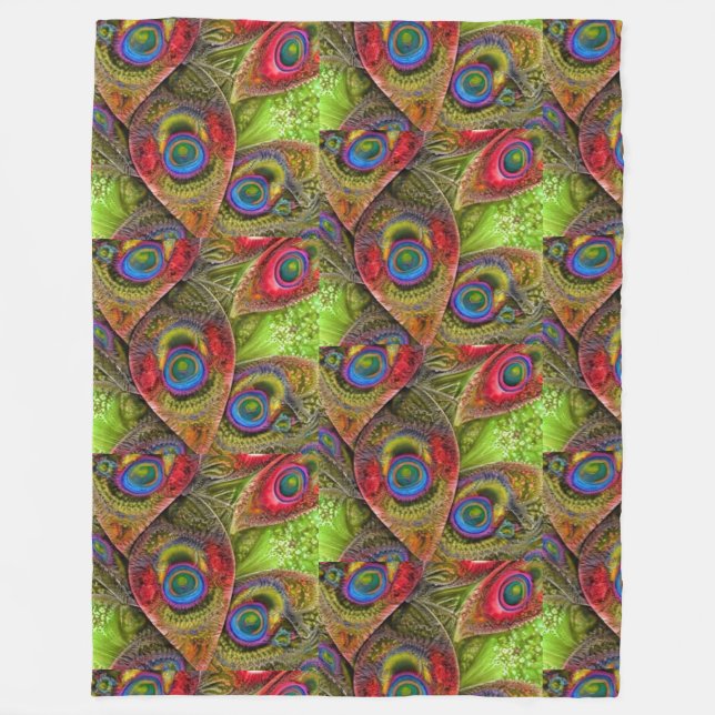 Velo Cobertor de Fleece com penas Paisley2 (Frente)