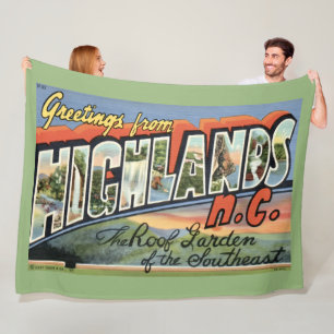 Velo Cobertor de Fleece com Postcard Retro de Highlands