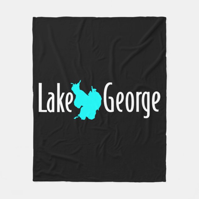 Velo Cobertor de Fleece com Silhueta do Lago George NY (Frente)