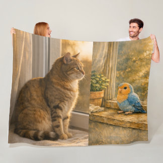 Velo Cobertor de Fleece Companheiros de Janela Gato & P