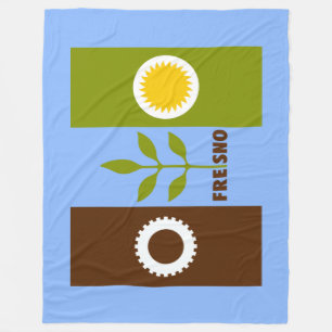 Velo Cobertor de Fleece da bandeira da cidade de Fresno