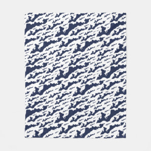 Velo Cobertor de Fleece da Ilha de Fishers – Azul/Branc