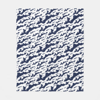 Velo Cobertor de Fleece da Ilha de Fishers – Azul/Branc