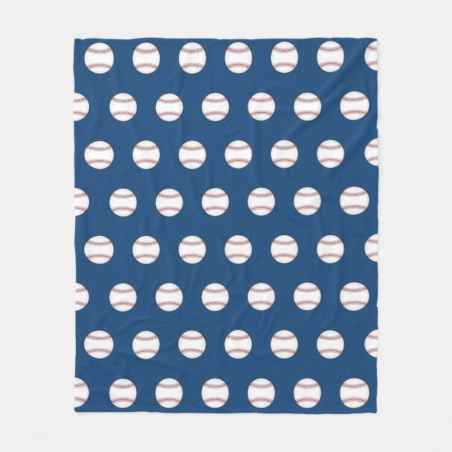Velo Cobertor de Fleece de Beisebol Azul (Frente)