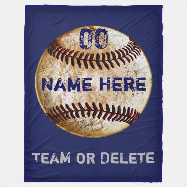 Velo Cobertor de Fleece de Beisebol Personalizado 3 Cai (Frente)