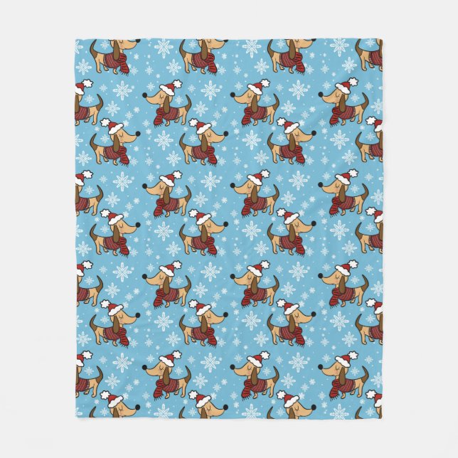 Velo Cobertor de Fleece de Cachorro Dachshund de Invern (Frente)