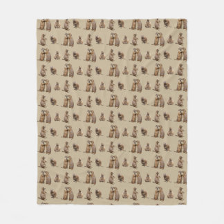 Velo Cobertor de Fleece de Cão da Pradaria (Dourado)
