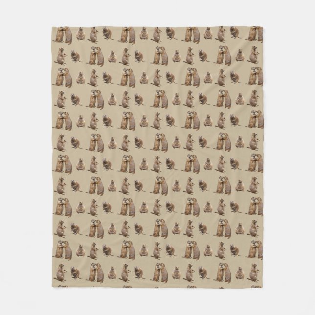 Velo Cobertor de Fleece de Cão da Pradaria (Dourado) (Frente)