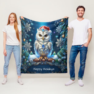 Velo Cobertor de Fleece de Coruja Joalheria com Chapéu