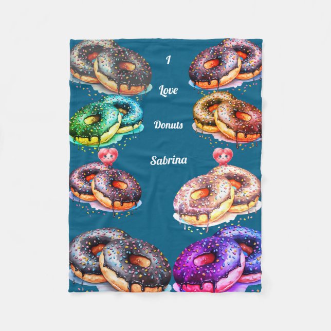 Velo cobertor de fleece de donut (saboroso) (Frente)