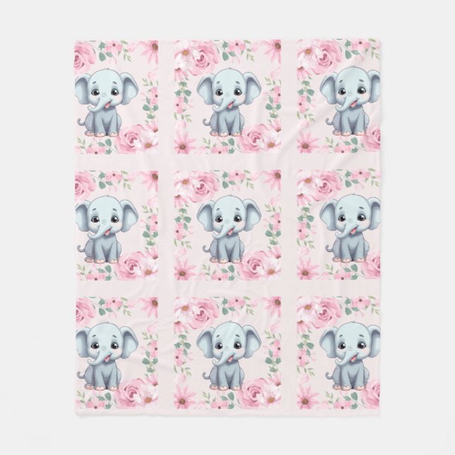 Velo Cobertor de Fleece de Elefante (Frente)