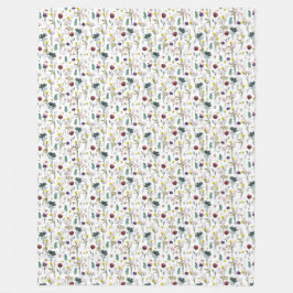 Velo Cobertor de Fleece de Flores Silvestres Vibrantes