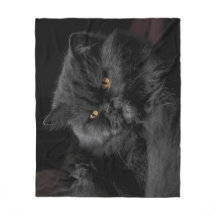 Cobertor de Fleece de Gato Persa Preto Deslumbrant