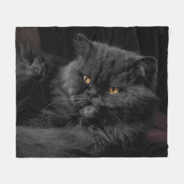 Velo Cobertor de Fleece de Gato Persa Preto Deslumbrant