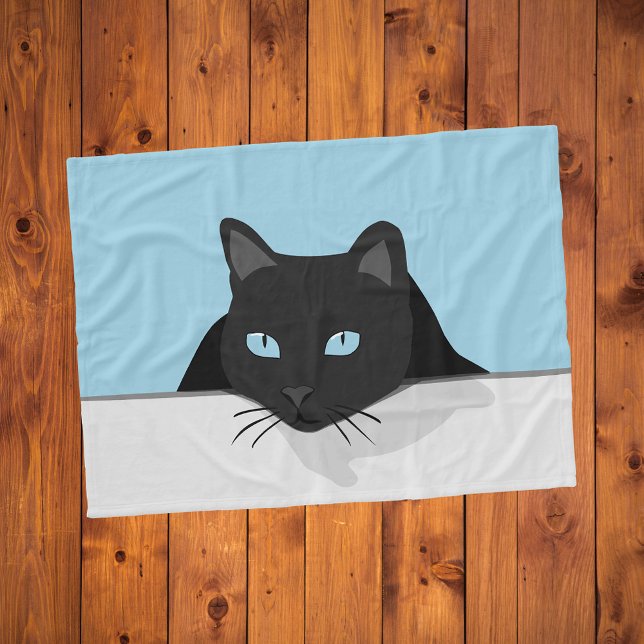 Velo Cobertor de Fleece de Gato Preto Caprichoso (Whimsical Black Cat Blanket: Cozy Comfort for Cat Lovers! 😺🐾)