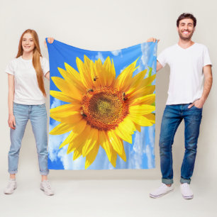 Velo Cobertor de Fleece de Girassol Amarelo