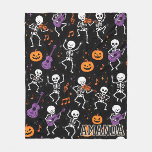 Velo Cobertor de Fleece de Halloween Musical Esqueleto