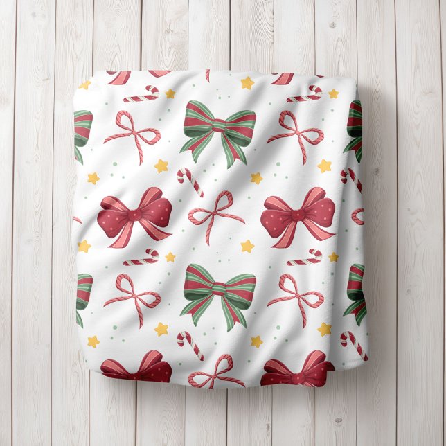 Velo Cobertor de Fleece de Natal Personalizado Com Laço (Criador carregado)