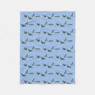 Velo Cobertor de Fleece de Pinguins Borbulhantes (Azul