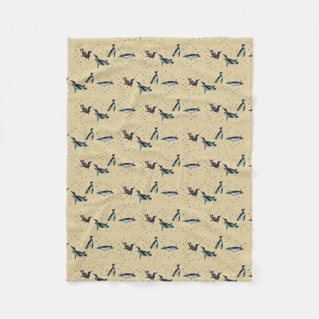 Velo Cobertor de Fleece de Pinguins Borbulhantes (Doura (Frente)