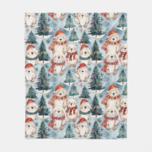 Cobertor de Fleece de Ursos Polares de Inverno | C