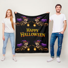 Velo Cobertor de fleece "Desejando um Feliz Halloween"
