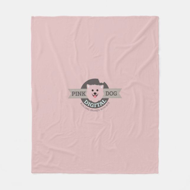 Velo Cobertor de Fleece Digital Cachorro Rosa (Frente)