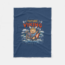 Cobertor de Fleece Divertido Futuro Viking Noruegu