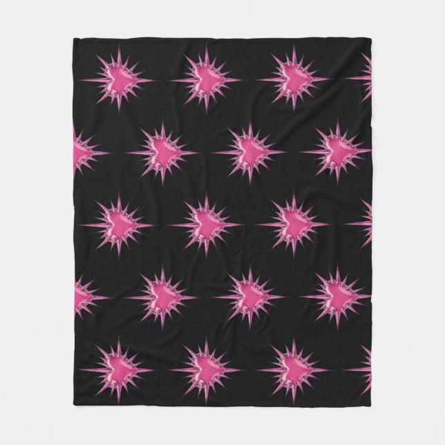 Velo Cobertor de Fleece do Coração com Espinhos Rosa do (Frente)