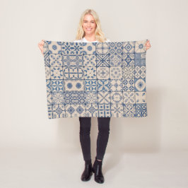 Velo Cobertor de Fleece em Azulejo Português – Azul Aco