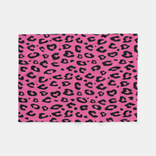 Velo Cobertor de fleece estampado com leopardo rosa M