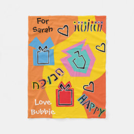 Velo Cobertor de Fleece Feliz Chanukah