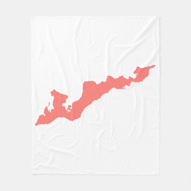 Velo Cobertor de Fleece Fishers Island – Rosa/Branco –  (Frente)