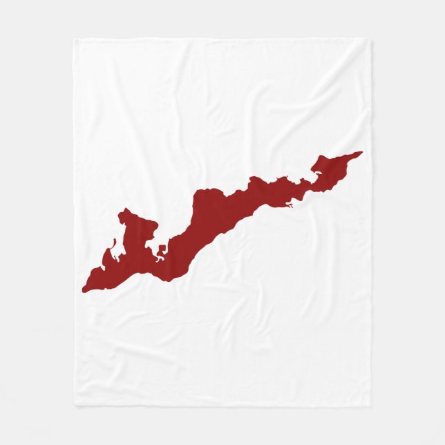 Velo Cobertor de Fleece Fishers Island – Vermelho/Branc (Frente)