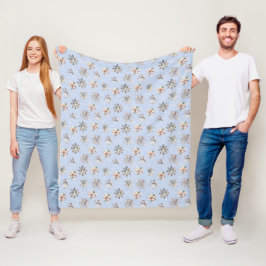 Velo Cobertor de Fleece Flocos de Neve e Brilhos de Inv