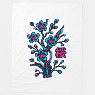Velo Cobertor de Fleece Flor de Cerejeira Japonesa Cybe