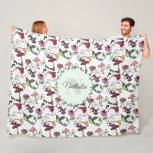 Velo Cobertor de Fleece Floral Beija-Flor Verde