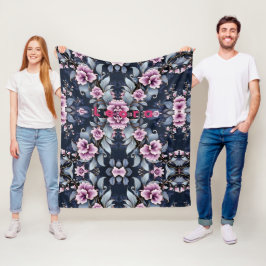 Velo Cobertor de Fleece Floral com Nome Personalizado F
