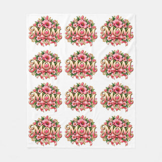 Velo Cobertor de Fleece Floral Mamãe, Floral Rosa Dia d