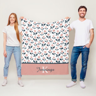 Velo Cobertor de Fleece Floral Monogramado